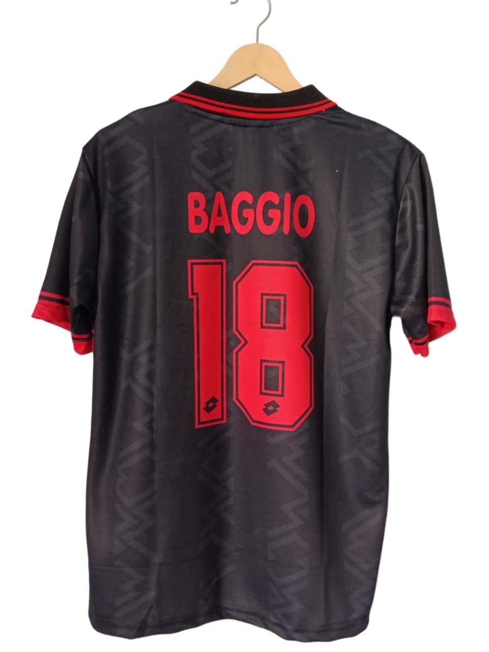 AC Milan Black Retro Fan Jersey - Inspired Opel Era Kit with Red Trim