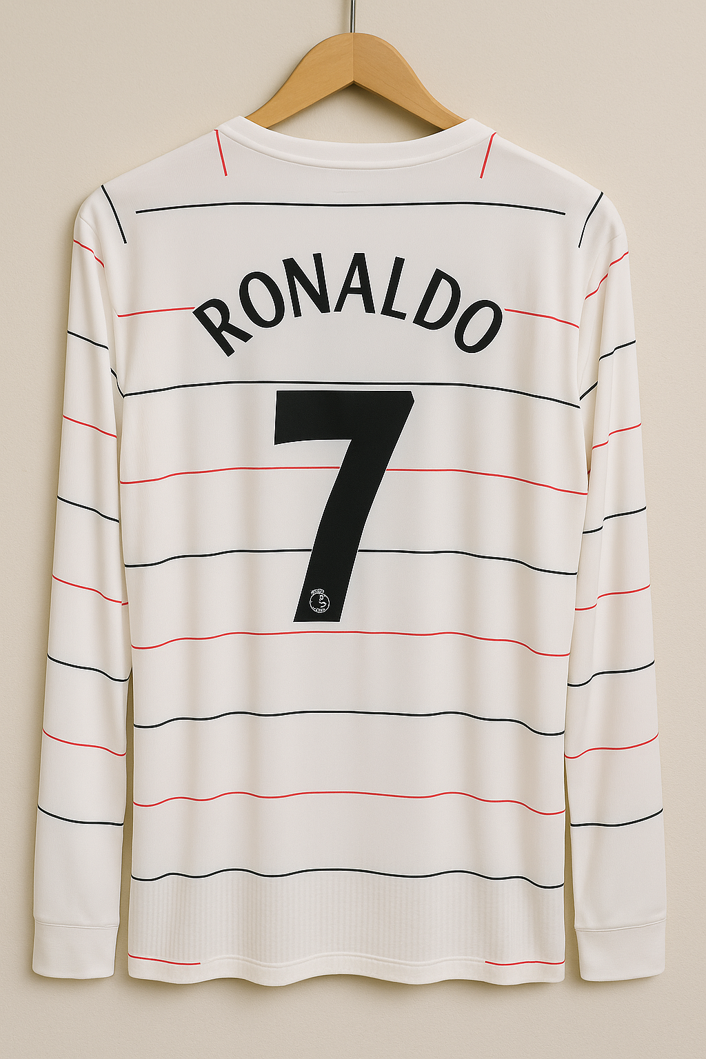 Manchester United Away Long Sleeve Jersey 2005-06 White/Red ( Embroidery )