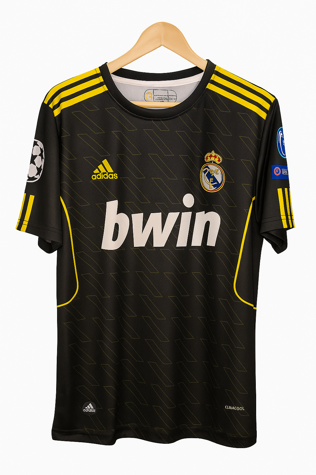 Real Madrid Away/Third Short Sleeve Jersey 2009-10 Black/Yellow ( Embroidery )