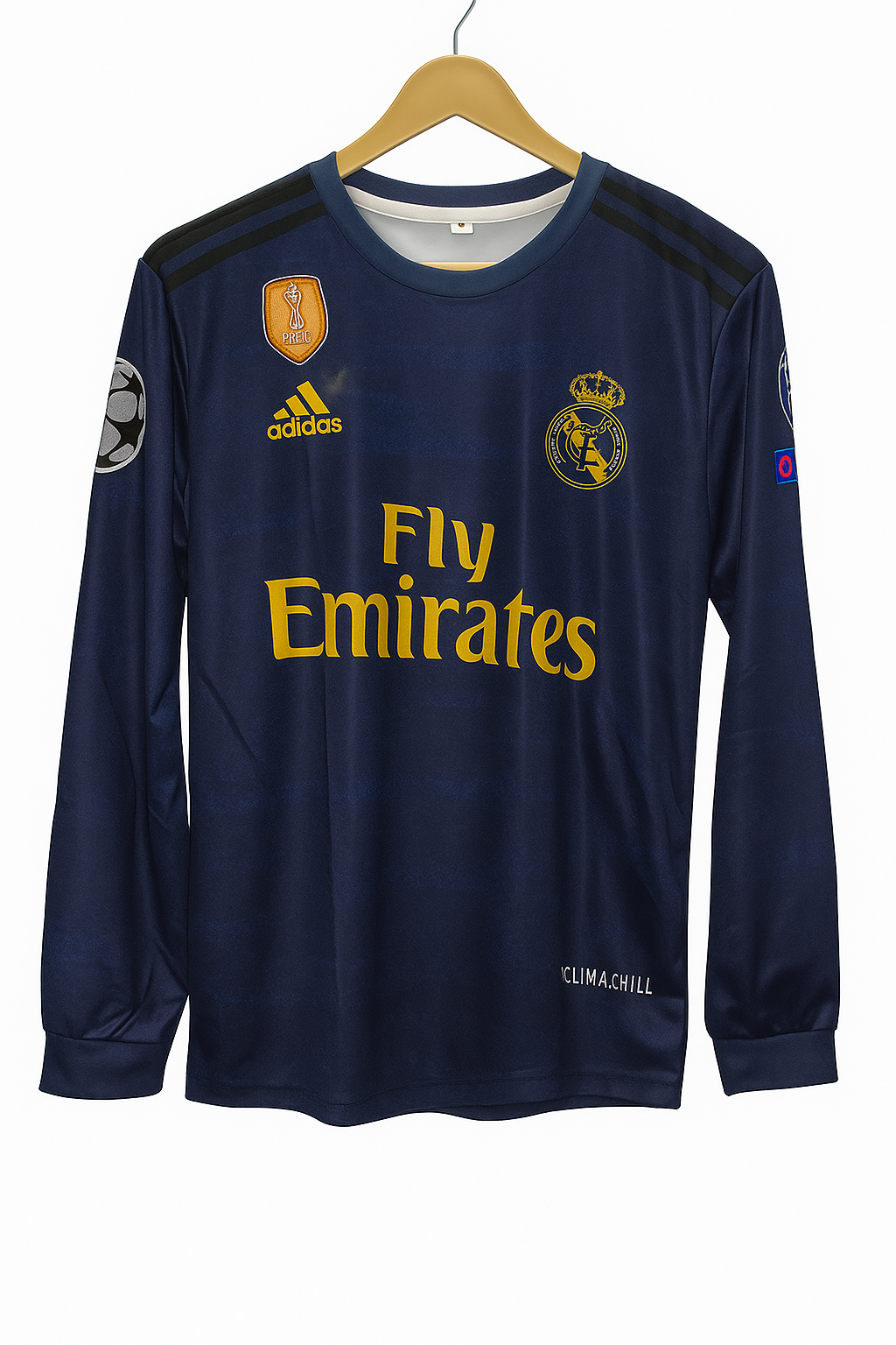 Real Madrid Navy Blue Retro Jersey | Full-Sleeve Classic for Football & Streetwear Lovers