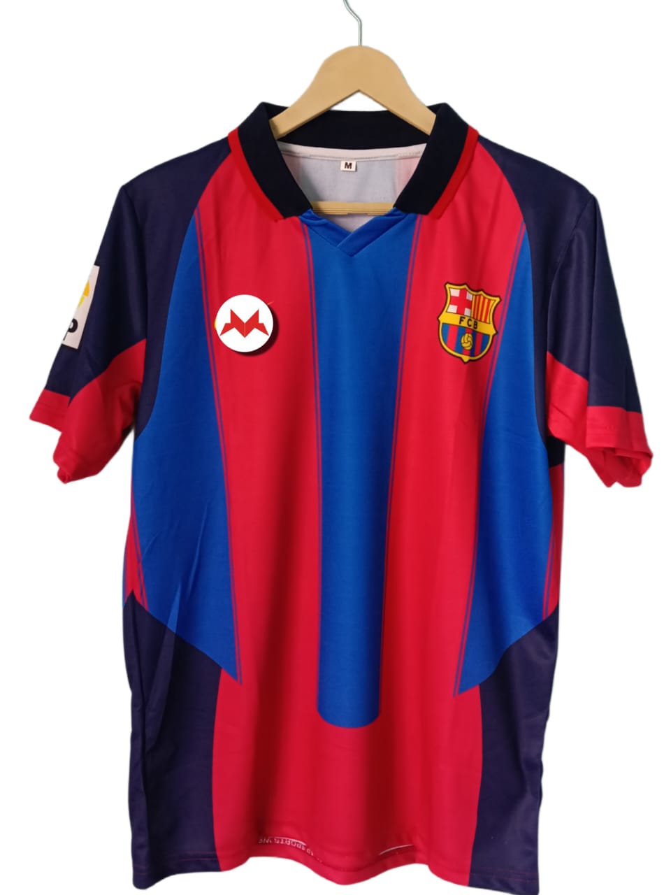 FC Barcelona Home Red/Blue Fan Jersey - Inspired Retro Collar Kit with LFP Patch