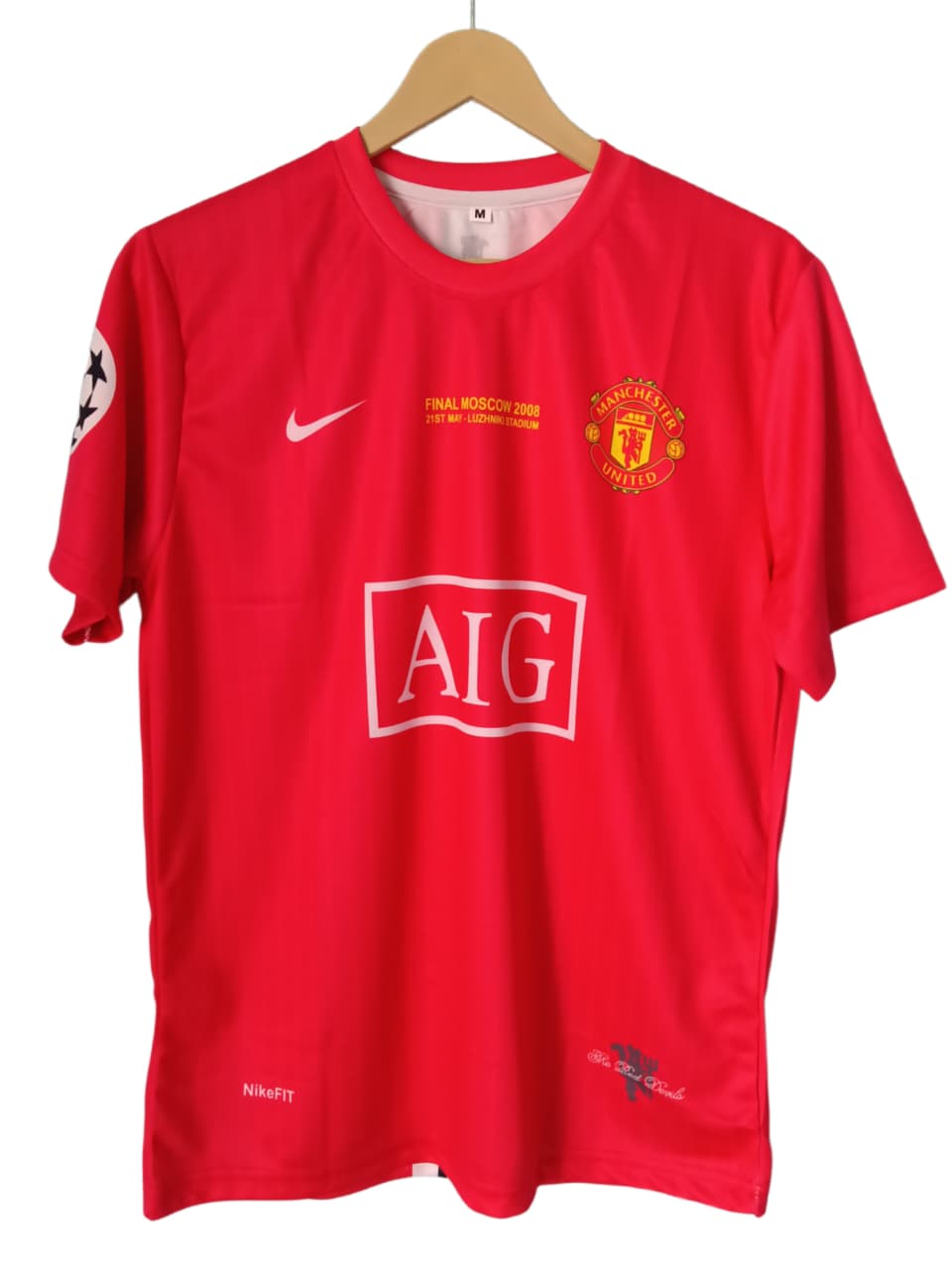 Man Utd Red Home Fan Jersey - Inspired 2008 Moscow Champions League Final Kit