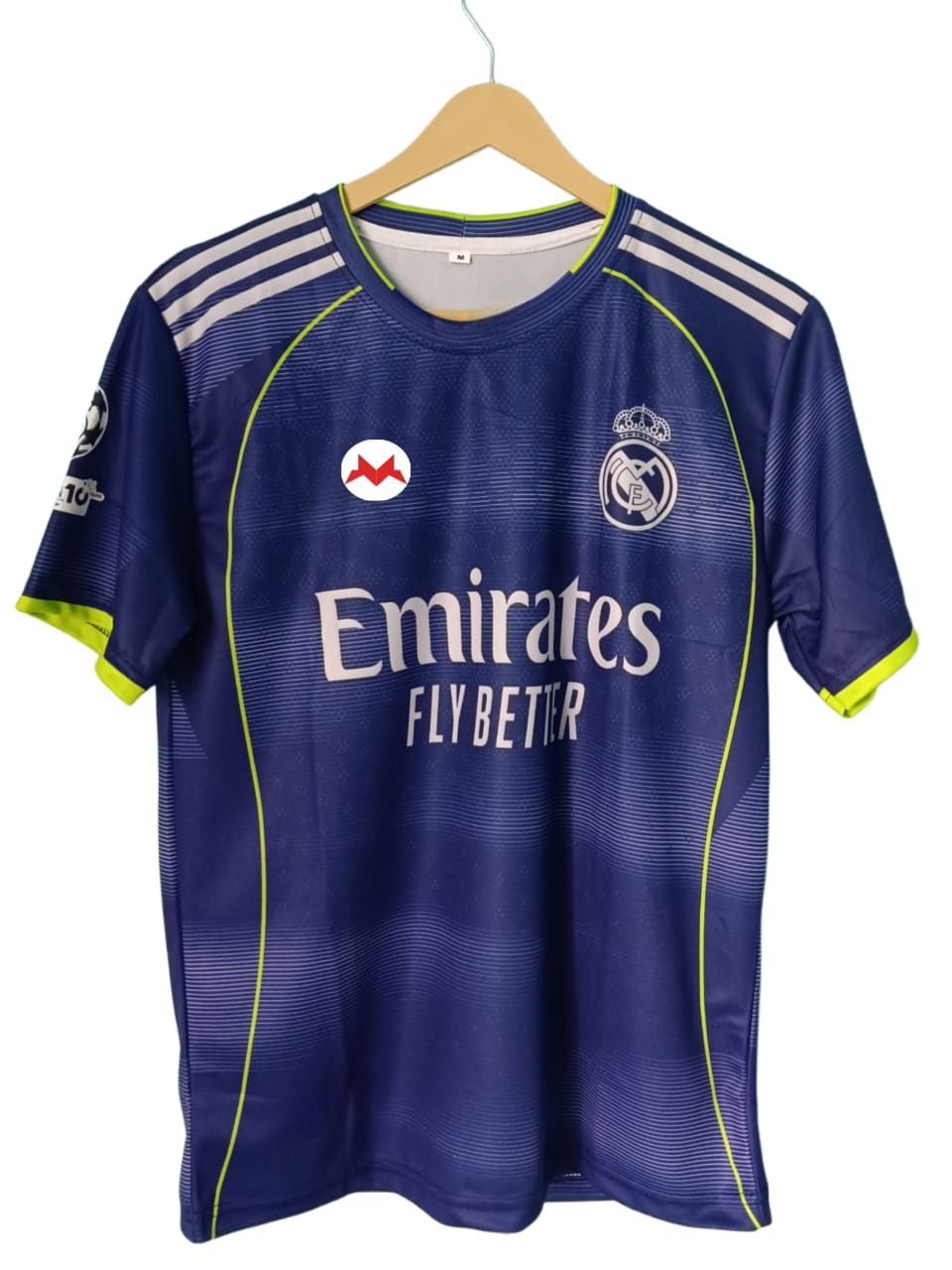 Real Madrid Dark Blue Away Fan Jersey - Inspired Modern Kit with Neon Yellow Trim