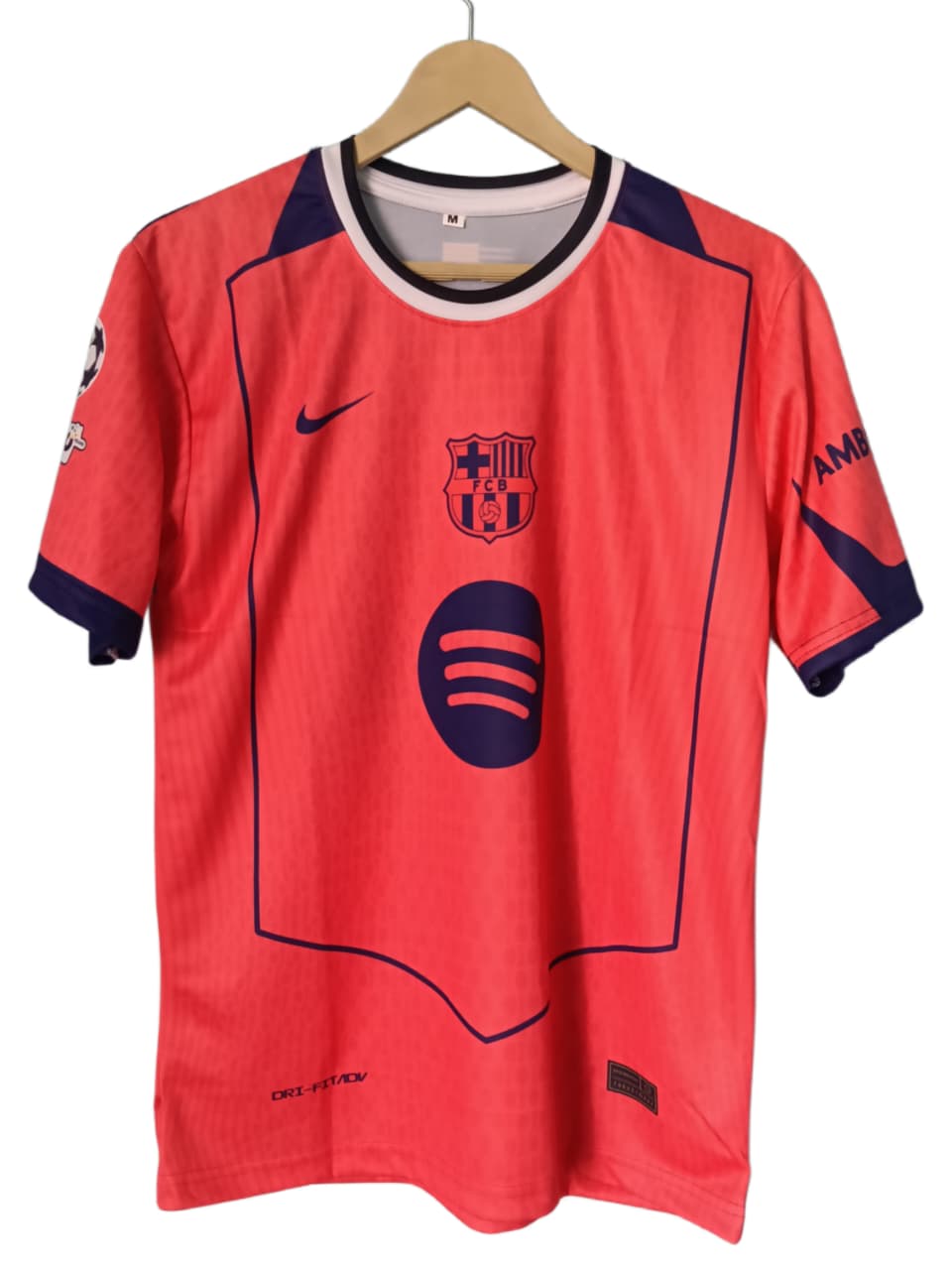 FC Barcelona Red/Orange Away Fan Jersey - Inspired Spotify Kit