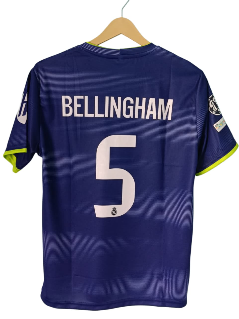 Real Madrid Dark Blue Away Fan Jersey - Inspired Modern Kit with Neon Yellow Trim