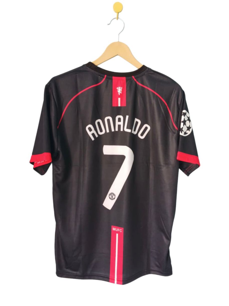 Man Utd Black Short Sleeve Fan Jersey - Inspired 07/08 AIG Away Kit