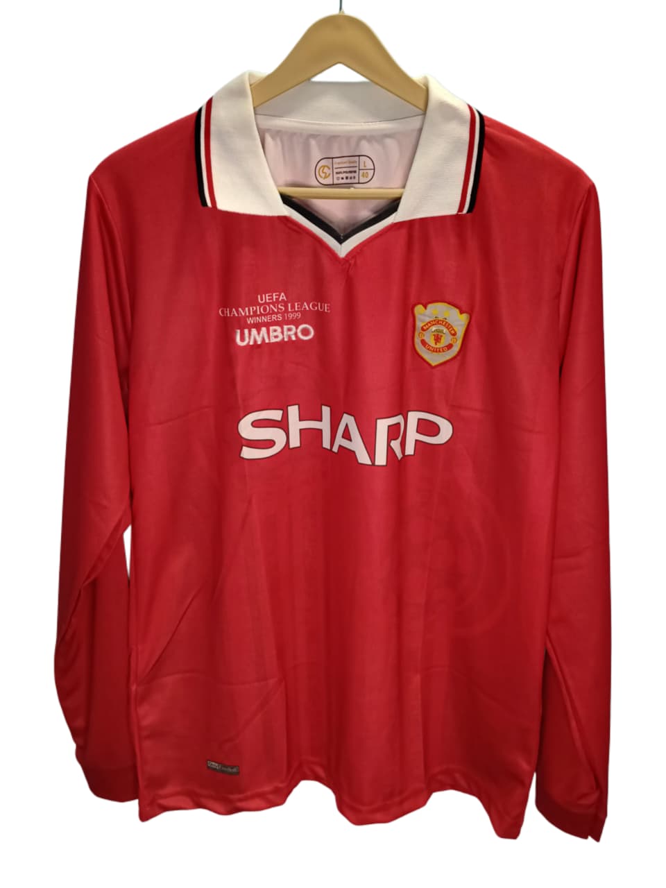 Manchester United 1998-99 Home Long Sleeve Jersey ( Embroidery )