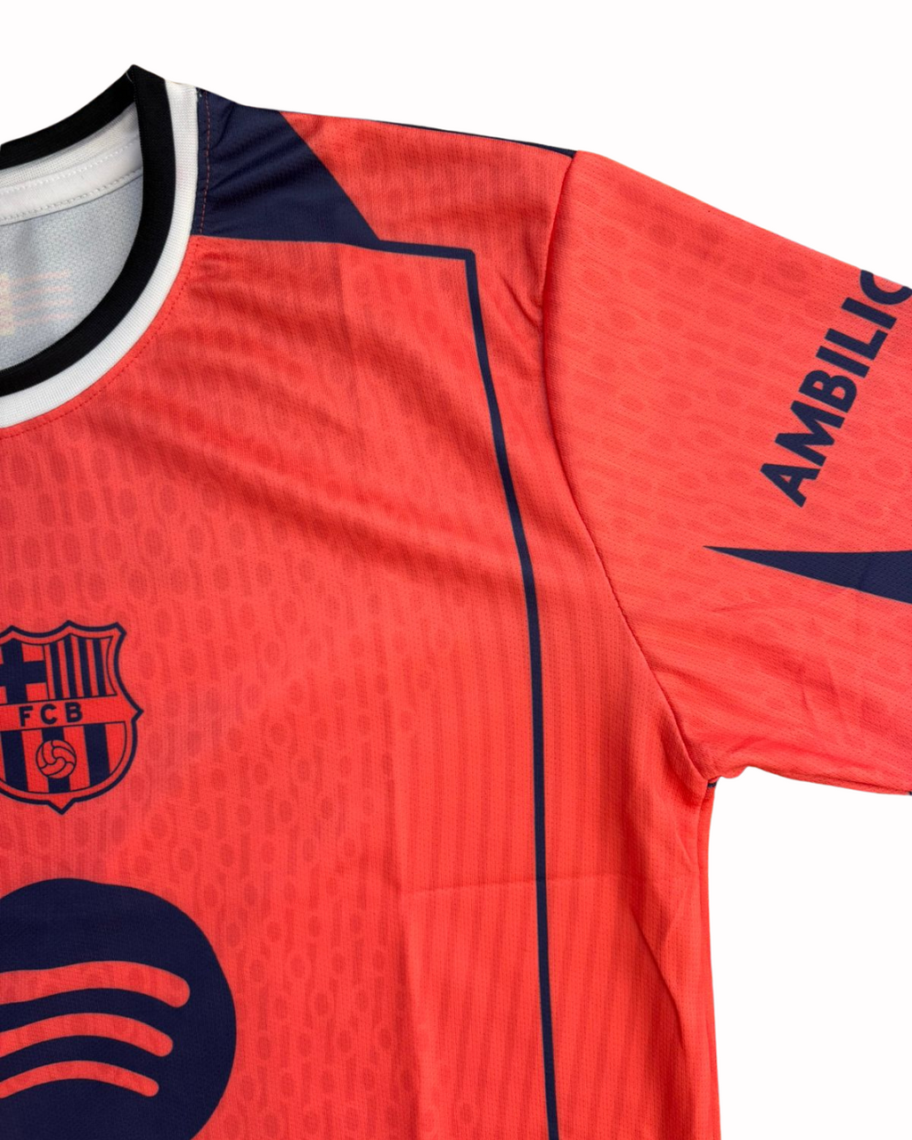 FC Barcelona Red/Orange Away Fan Jersey - Inspired Spotify Kit