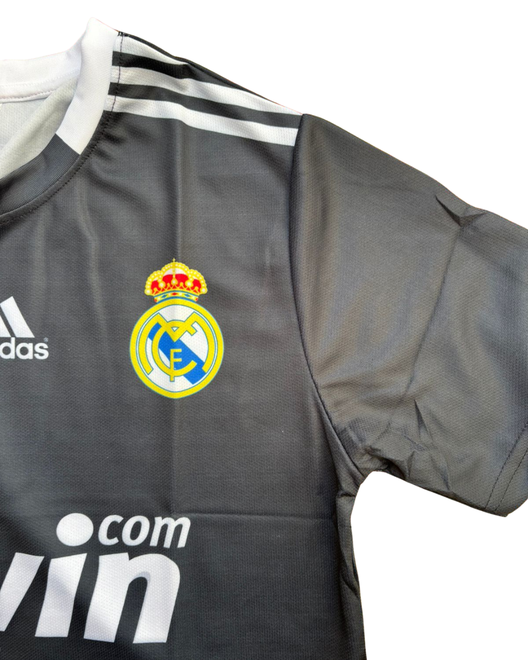 Real Madrid Black Away Fan Jersey - Inspired 08/09 bwin Kit with Champions League Patch