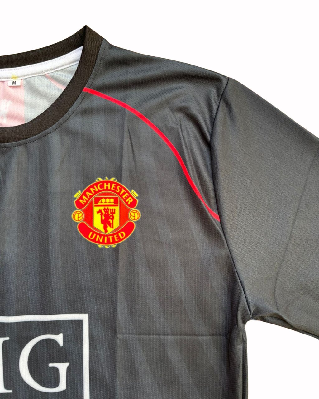 Man Utd Black Short Sleeve Fan Jersey - Inspired 07/08 AIG Away Kit