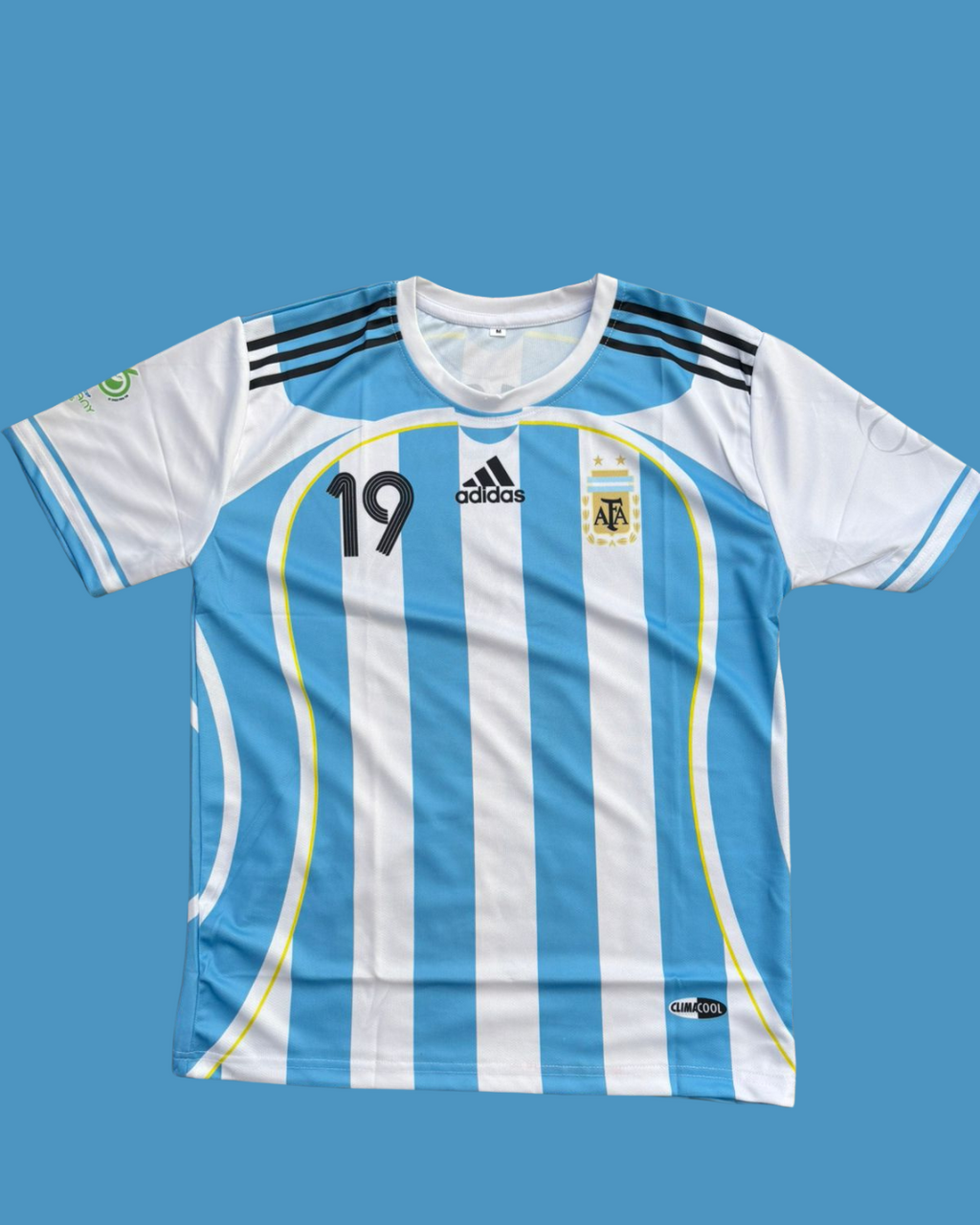 Argentina Home Blue & White Stripes Fan Jersey