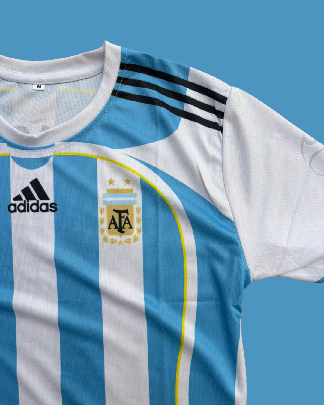 Argentina Home Blue & White Stripes Fan Jersey
