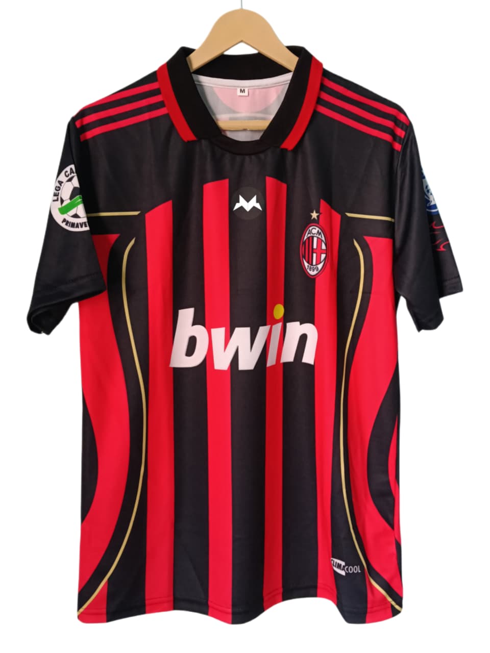 AC Milan Home Red & Black Stripes Fan Jersey - Inspired Late 2000s bwin Kit