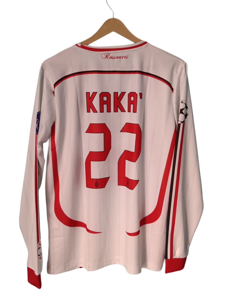 AC Milan Kaka' #22 Away Long Sleeve Jersey (White/Red) 2007-08