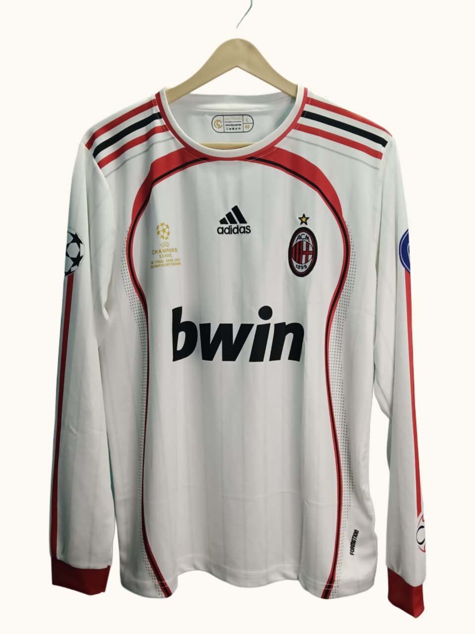 AC Milan Kaka' #22 Away Long Sleeve Jersey (White/Red) 2007-08
