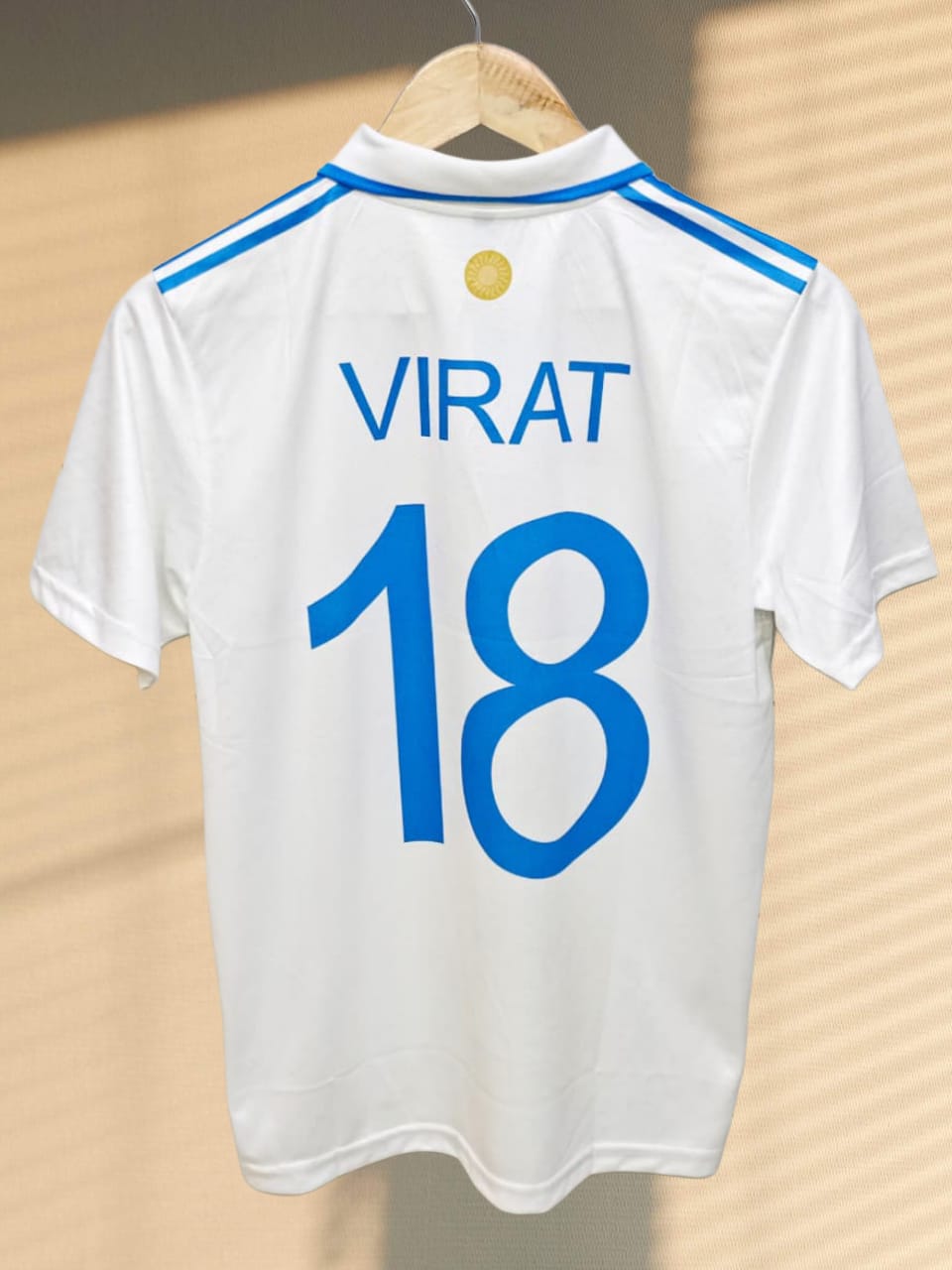 White Team India Cricket Test Match Jersey Fan inspired - Classic Polo Neck